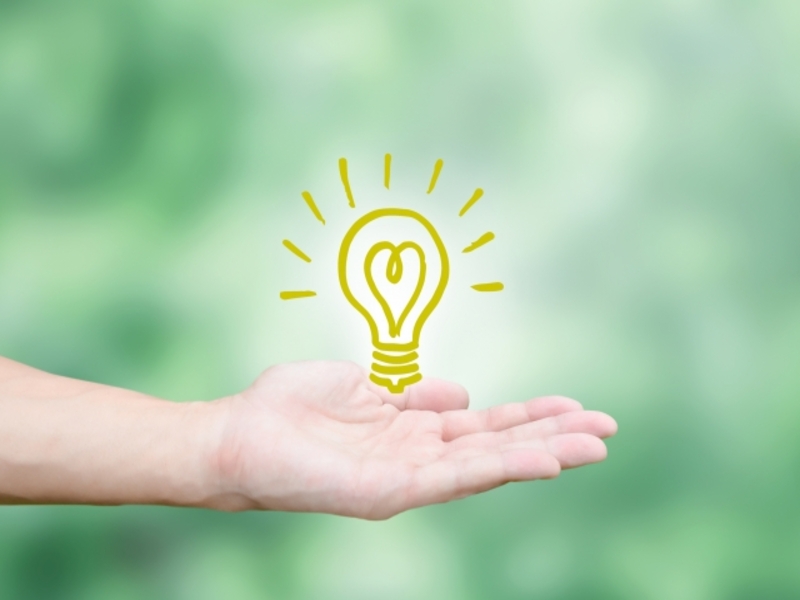 ポイントを手に乗せて現す